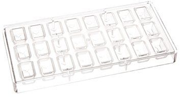 Fat Daddio&#039;s Overlap Sloping Rectangle Polycarbonate Candy Mold, 24-Piece Tray