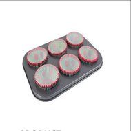 KYW muffin tin- Cupcake muffin pans,6 Cups-Black N4