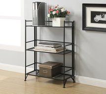 Convenience Concepts Designs-2-Go 3-Tier Folding Metal Corner Shelf, White N23