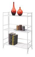 Convenience Concepts Designs-2-Go 3-Tier Folding Metal Corner Shelf, White N25