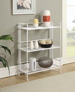 Convenience Concepts Designs-2-Go 3-Tier Folding Metal Corner Shelf, White N26