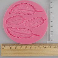 GOOTRADES 4 Cavity 3D Feather Shaped Silicone Cake Mold Candy Jelly Fondant Making Mold Tools N3