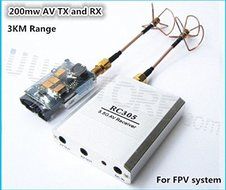 FPV RC 5.8G 5.8Ghz 200mw Wireless AV TS351 Transmitter and RC305 Receiver with clover antenna for RC MultiCopter... N4