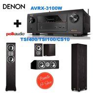 Denon AVR-X3100W 7.2 Channel Full 4K Ultra HD A/V Receiver with Bluetooth and Wi-Fi + 2 Polk Audio TSi400 Speaker...