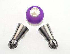 BeBeFun 304 Stainless Steel Large Piping Tips Russian for Cupcake/ Wedding Cake Decoration Set. 2 Russian Piping... N2