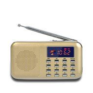 eJiasu Mini Portable MP3 Music Player Charging Digital LED Display Panel FM Radio Stereo Speaker USB TF card(Black) N3