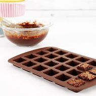 Q-life 24-cavity Silicone Brownie Squares Baking Mold Cake Chocolate Pan Candy Silicone Baking Mold Tray (1pce... N3