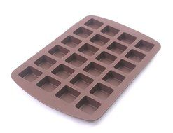 Q-life 24-cavity Silicone Brownie Squares Baking Mold Cake Chocolate Pan Candy Silicone Baking Mold Tray (1pce... N4