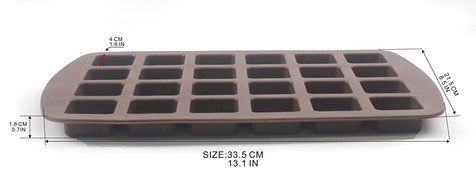 Q-life 24-cavity Silicone Brownie Squares Baking Mold Cake Chocolate Pan Candy Silicone Baking Mold Tray (1pce... N5