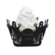 50PCS Spider Cupcake Wrappers, KAZIPA Lace Halloween Cupcake Wraps Laser Cut Baking Paper Cup Standard Muffin... N16