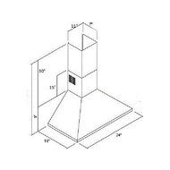 Range Hood Wall Mounted Black 24" CH-105-CS-BLK NT AIR. Made in Italy.