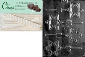 Cybrtrayd R037 Star of David Chocolate Candy Mold with Exclusive Cybrtrayd Copyrighted Chocolate Molding Instructions... N3