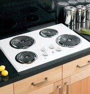GE JP328WKWW 30" White Electric Coil Cooktop