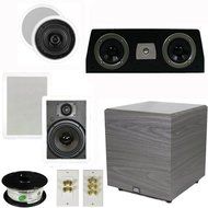 Theater Solutions 5.1 Home Theater 4 Speaker Set with Center, 12" Powered Sub and More TS5C6WC51SET6