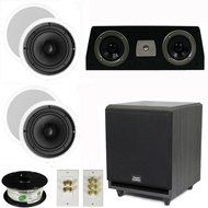 Theater Solutions 5.1 Home Theater 6.5" Speaker Set with Center, 10" Powered Sub and More TS65CC51SET5