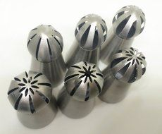 Misula 6PCS/Set New Design Ball Tips Sphere Nozzles Cream Stainless Steel Flower Torch Shape Icing Piping Nozzles... N13