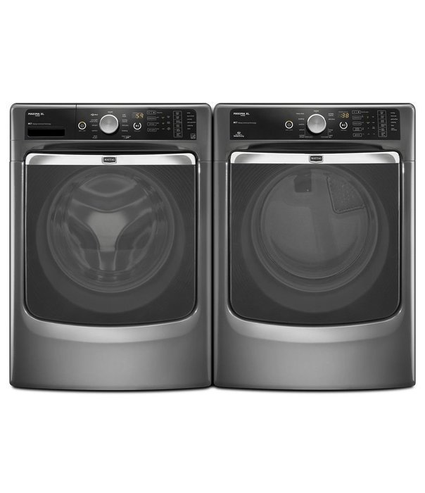 Maytag Maxima XL Front Load Steam Washer and Steam Dryer SET (Electric Dryer) in Graphite