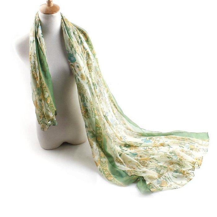 Banggood Womens Bohemian Retro Style nice Pattern Long Beach Shawl Scarf N4