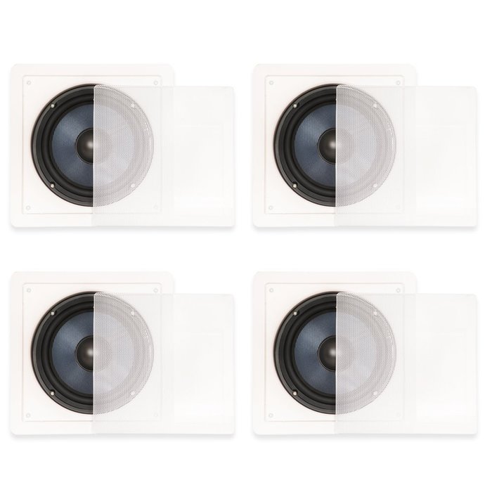 Blue Octave BDW8 In Wall 8" Passive Subwoofer Speakers Home Theater 4 Sub Set