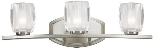 Z-Lite 3017-3V Haan Three Light Vanity Light, Steel Frame, Brushed Nickel Finish and Matte Opal Glass Shade of...