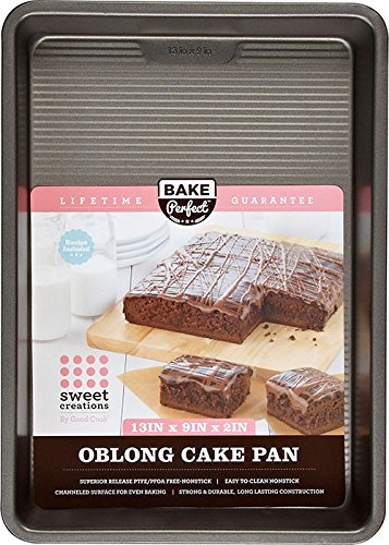 Sweet Creations Bake Perfect Oblong Cake Pan, 13 x 9", Silver