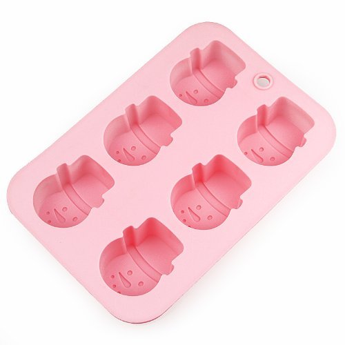 Wholeport Silicone Cake Mold Mould Muffin Cups Cake Pan Ice Mold 6-Snow Man Mold N3
