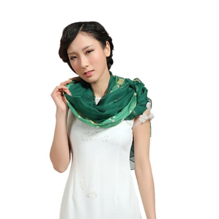 Banggood Pretty retro Floral Blossom Print Light Sheer Scarf for women