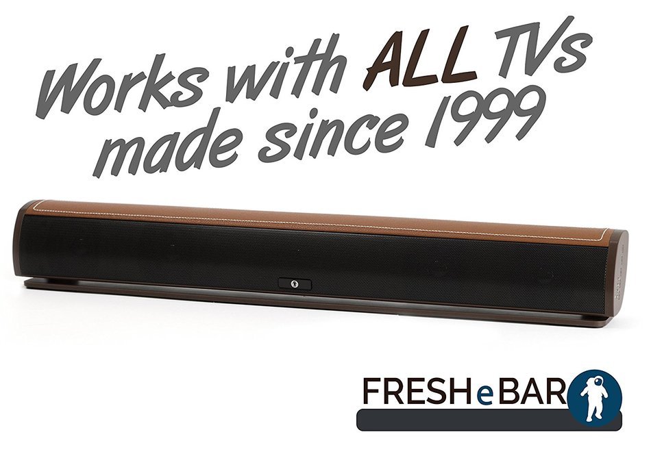 Bluetooth Leather Television Sound Bar - FRESHeBAR TV Soundbar - 24 inch, 90 Watt with Built-in Subwoofer - White... N9