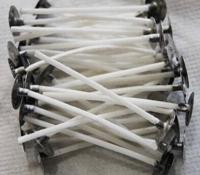 Mr.Garden 3" Long - 100 Pcs Low Smoke Waxed Wicks For DIY Candle Making