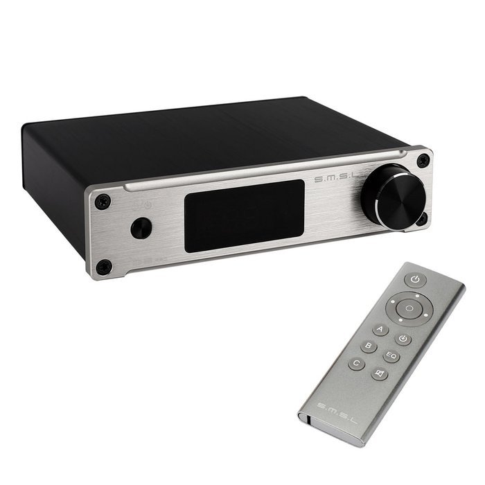 SMSL Q5 Pro Pure Digital HiFi Amplifier USB Fiber Coaxial Optical Audio Power Silver
