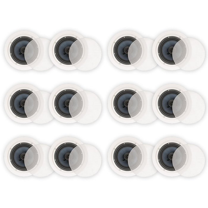 Blue Octave BDC62 In Ceiling 6.5" Speakers 2 Way Home Theater Surround Sound 6 Pair Pack