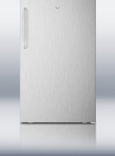 Summit CM421BLCSS 20" 4.1 cu.ft. Under-Counter Refrigerator With Factory Installed Lock Manual Defrost Crisper...