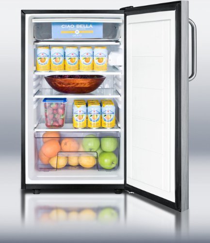 Summit CM421BLCSS 20" 4.1 cu.ft. Under-Counter Refrigerator With Factory Installed Lock Manual Defrost Crisper... N2