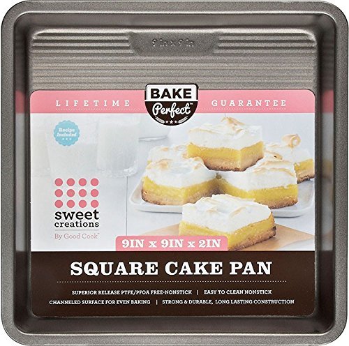 Sweet Creations Bake Perfect Square Cake Pan, 9", Silver