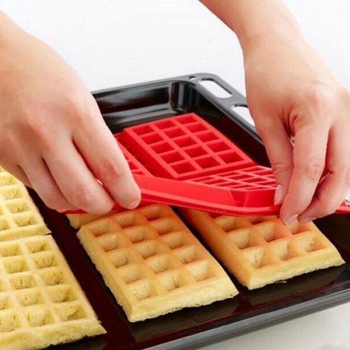 niceEshop(TM) 4-Cavity Waffle Baking Molds DIY Mini Waffles Cake Chocolate Pan Silicone Tray Mold Muffin Mould... N3