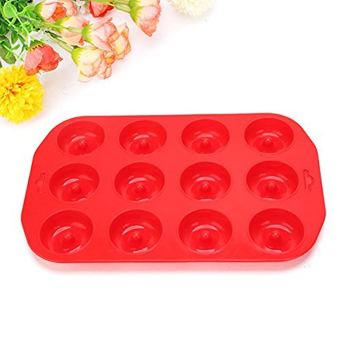 12 Cavity Silicone Doughnut Cake Mold Pudding Biscuit Baking Mold Mould N2
