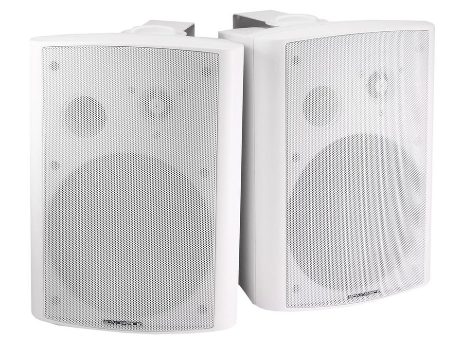 Monoprice 107496 8-Ohm Active Wall Mount Speakers, White (Pair) N4