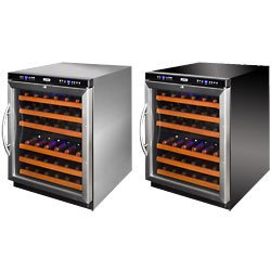 Summit : SWC530LBI 24 Under-Counter Dual Zone Wine Cellar with 46-Bottle Capacity