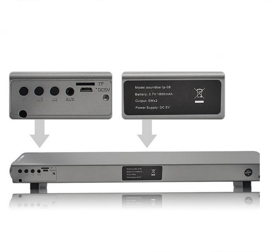 [2016 New Release] 4.0 Bluetooth Mini LP-08 Soundbar USB MP3 Player Wireless Bluetooth Household Speaker for Handfree... N24