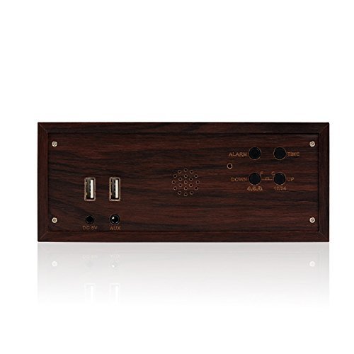 TuoP@ Bedside Multi-Function Qi Wireless Charger Bluetooth Wood Speaker System Project with Built in Mic, NFC,... N4