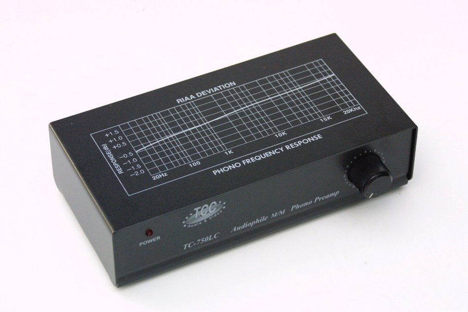 TCC TC-750LC BLACK Professional Moving Magnet Preamp; includes optional PREMIUM HIGH POWER AC Adaptor