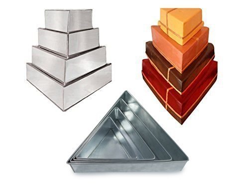 4 Tier Triangle Shape Birthday wedding Cake Pan tins
