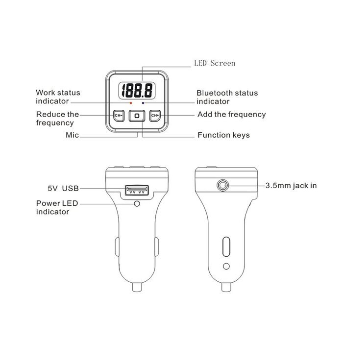 AGPtek Mini Bluetooth Receiver Portable Car Kit CSR 4.1 A2DP Wireless Adapter Music receiver N10