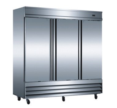 81" Three Section Solid Door Reach in Freezer - 72 cu. ft.