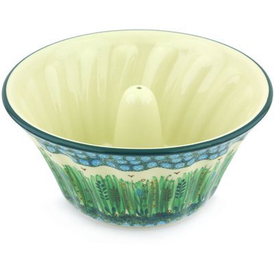 Polish Pottery Bundt Cake Pan 10-inch Prairie Land UNIKAT N5