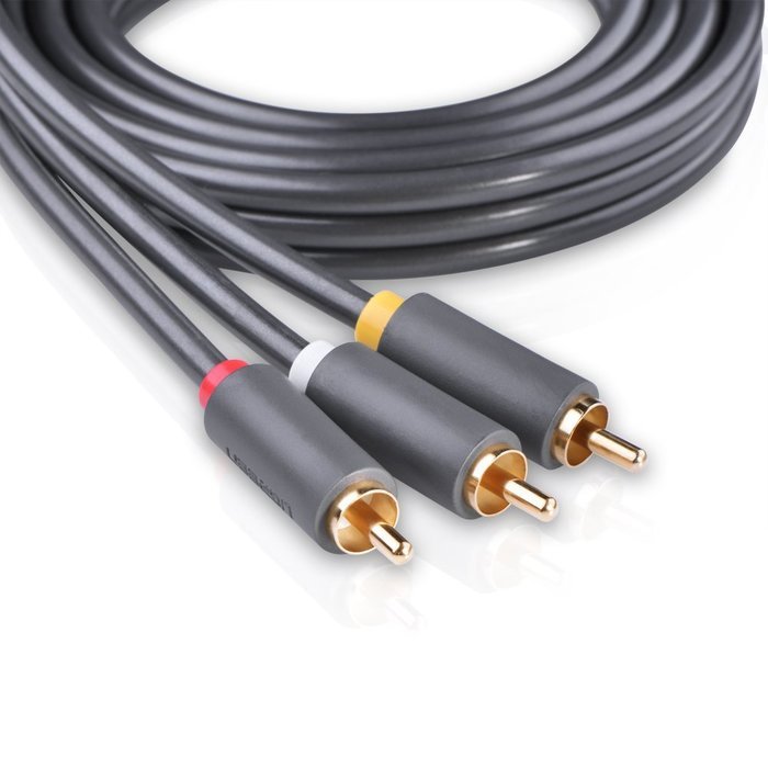 Ugreen 3RCA Male to 3RCA Male Stereo Audio Video Cable RG59 Gold Plated for Connecting Your VCR, DVD, HD-TV, and... N5