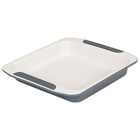 Viking Ceramic Coated 9-Inch Square Cake Pan in Cream/Grey