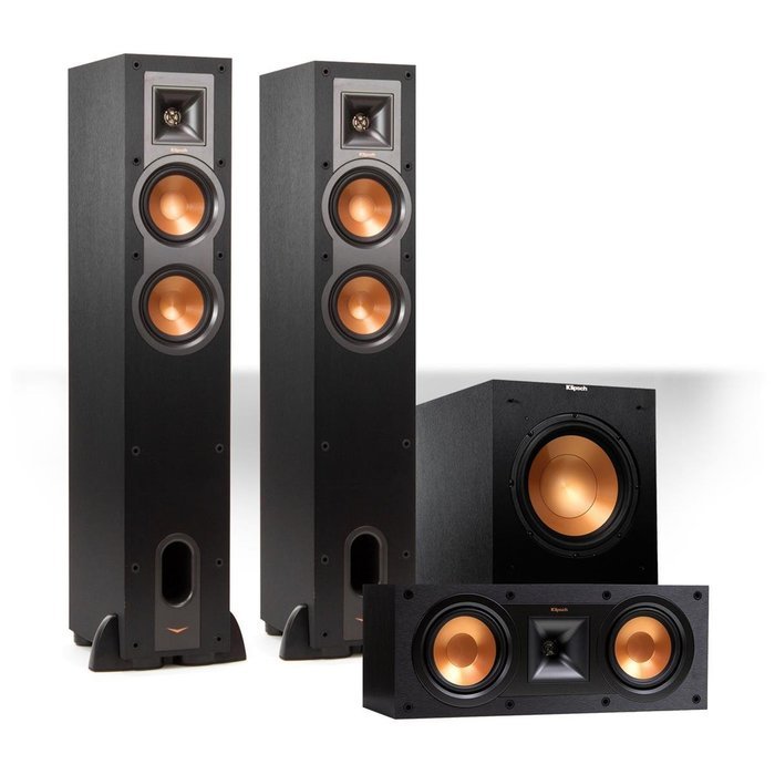 Klipsch Reference 3.1 Channel R-24F Floorstanding Speaker Bundle with 12" Subwoofer (Black) N2