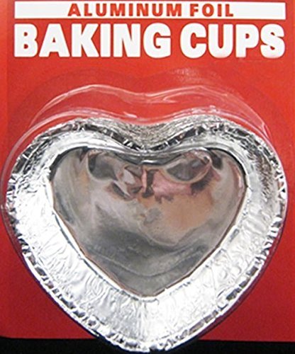 48 Heart Baking Cups Aluminum Foil Mold Cupcakes