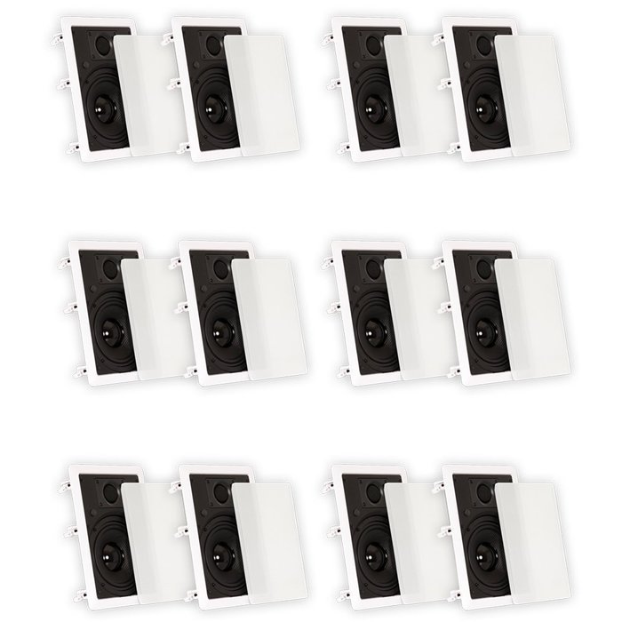 Theater Solutions TS65W In Wall 6.5" Speakers Surround Sound Home Theater 6 Pair Pack